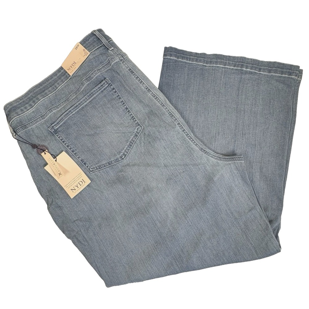 NYDJ Teresa Wide Leg Jeans Plus Size 28W Blue High Rise Lift Tuck Pants NWT